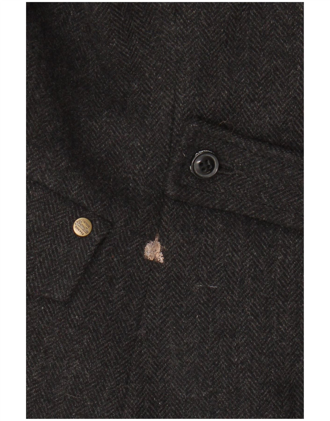 Giacca blazer da donna a 2 bottoni SUPERDRY UK 12 Lana a spina di pesce grigio medio
