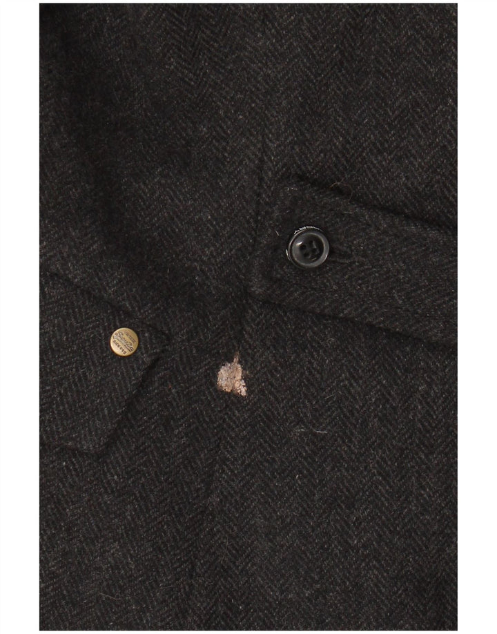 Giacca blazer da donna a 2 bottoni SUPERDRY UK 12 Lana a spina di pesce grigio medio