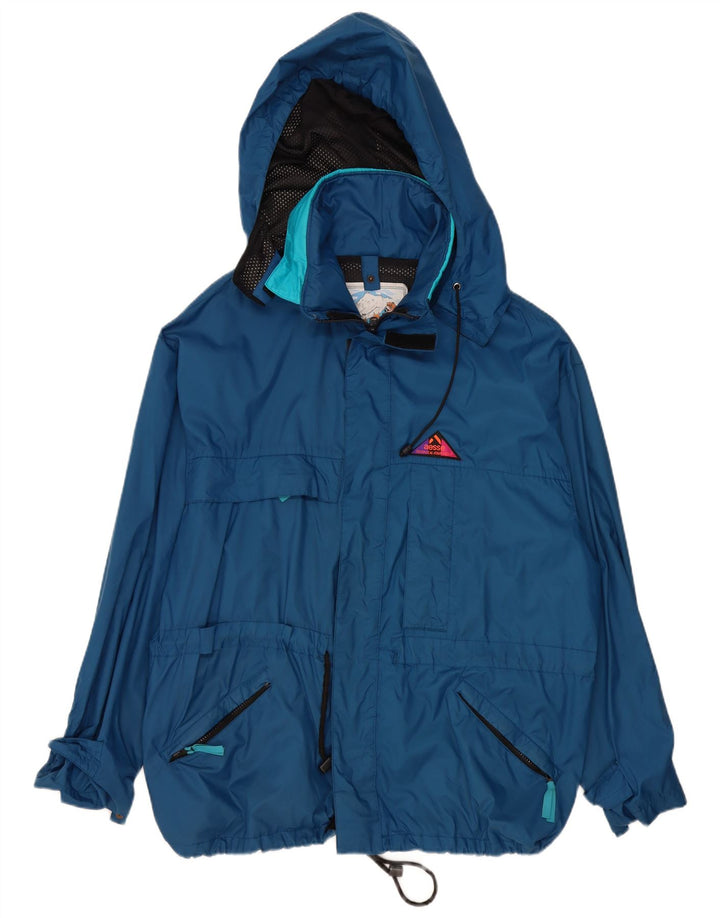 Giacca antipioggia da uomo con vestibilità ampia e cappuccio Aesse UK 40 Large Blu