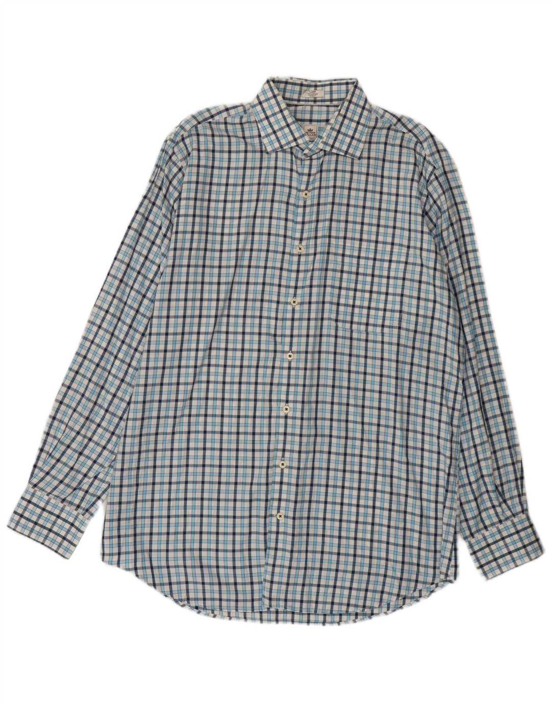 Camicia da uomo Peter Millar in cotone a quadri grandi blu