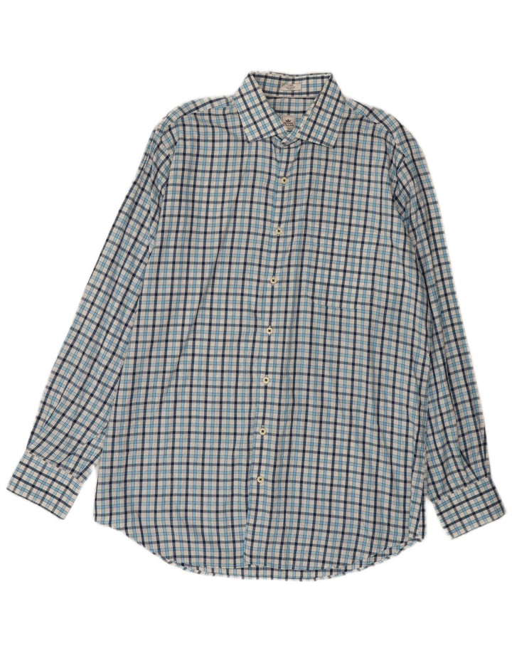 Camicia da uomo Peter Millar in cotone a quadri grandi blu