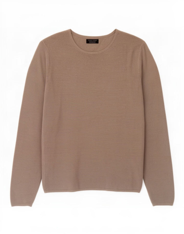 Maglione Zara da uomo con scollo a barca grande grigio