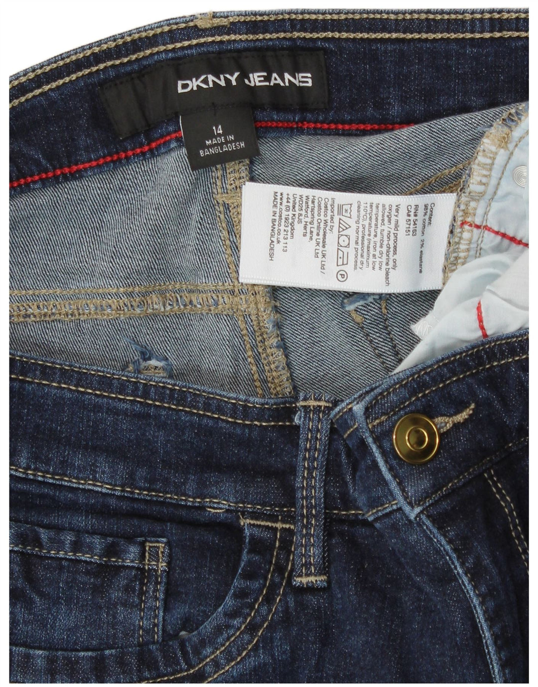 DKNY Womens Denim Shorts US 14 Large W32  Navy Blue Cotton