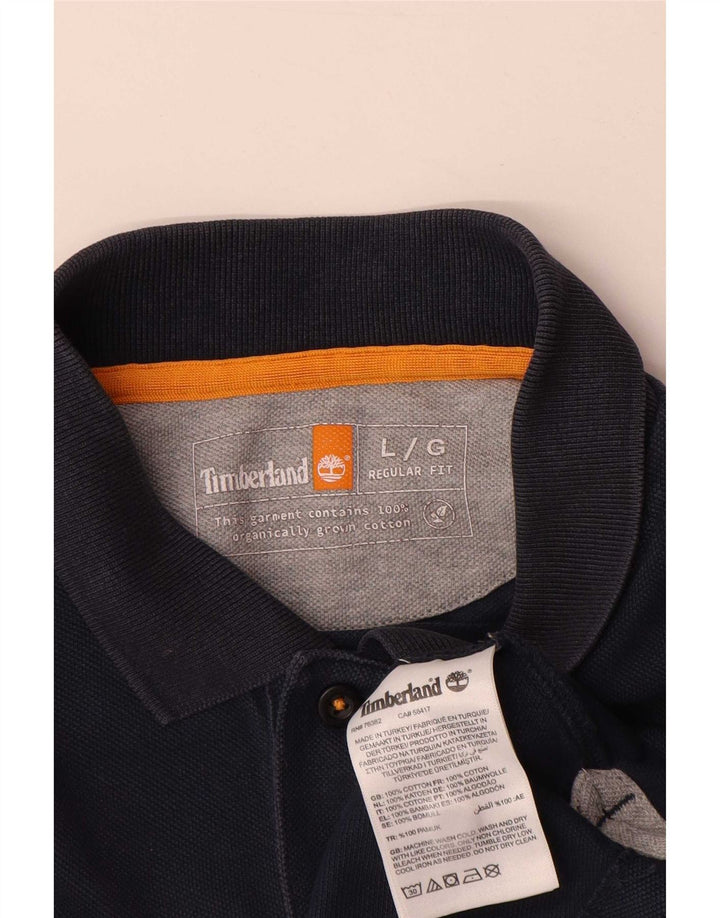 Polo da uomo Timberland grande in cotone blu navy