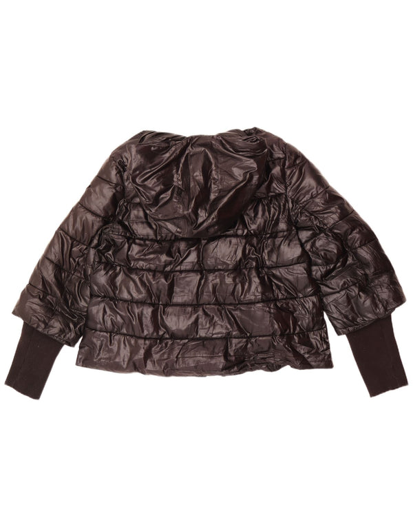 Giacca imbottita con cappuccio da donna Guess UK 14 grande poliestere nero
