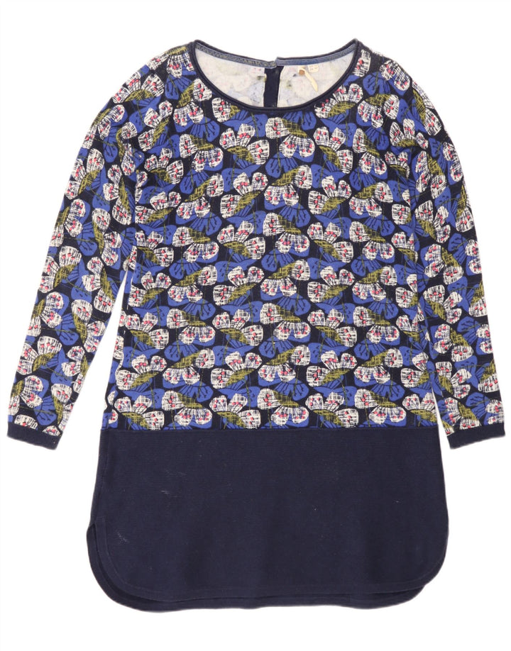 Abito a trapezio a maniche lunghe da donna White Stuff UK 12 Cotone floreale blu medio
