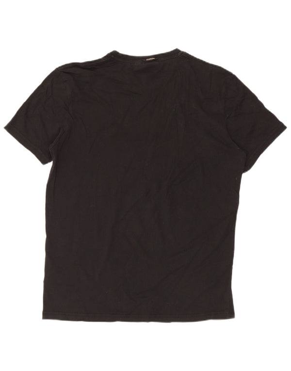 Napapijri Mens Graphic T-Shirt Top Medium Black Cotton