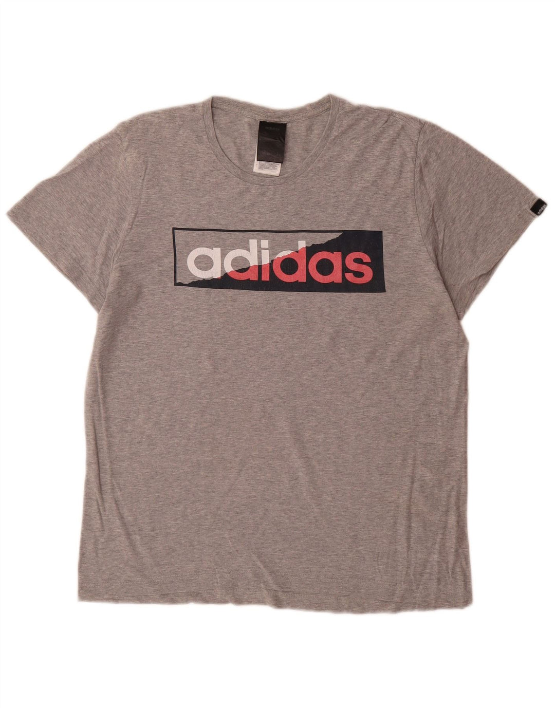 T-shirt grafica da uomo Adidas Top piccola in cotone grigio