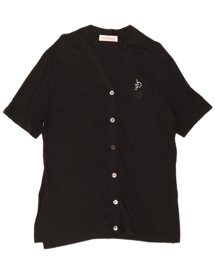 Top Blusa Donna Roccobarocco IT 48 XL Rayon Nero