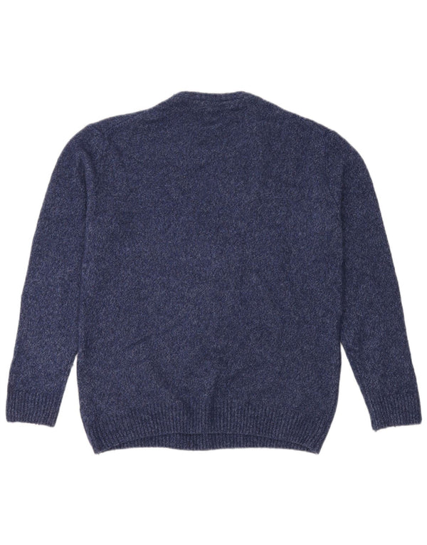 Refrigiwear Maglione girocollo da uomo in lana medio blu navy