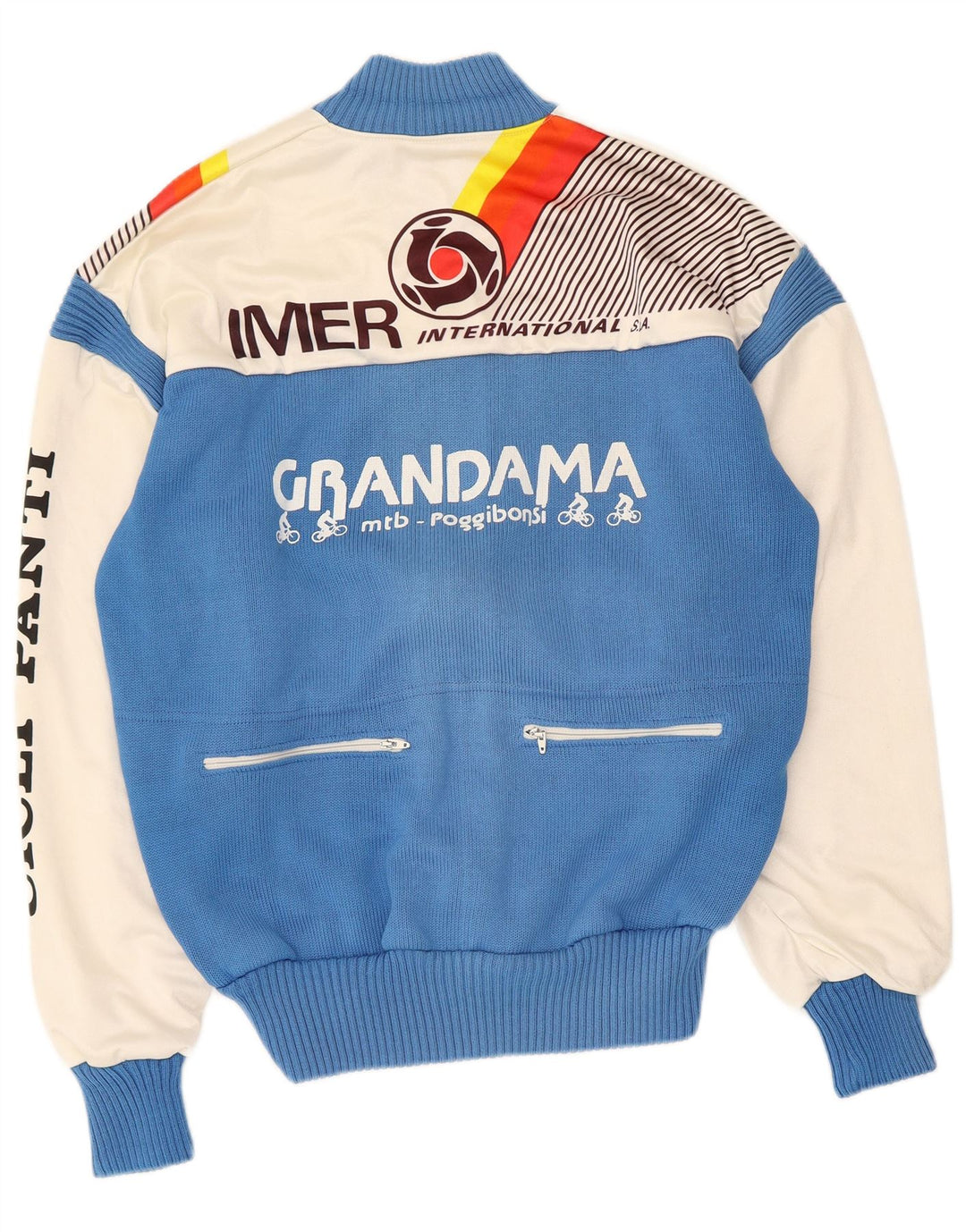 Giacca da ginnastica vintage da uomo con grafica IT 50 Colorblock blu medio
