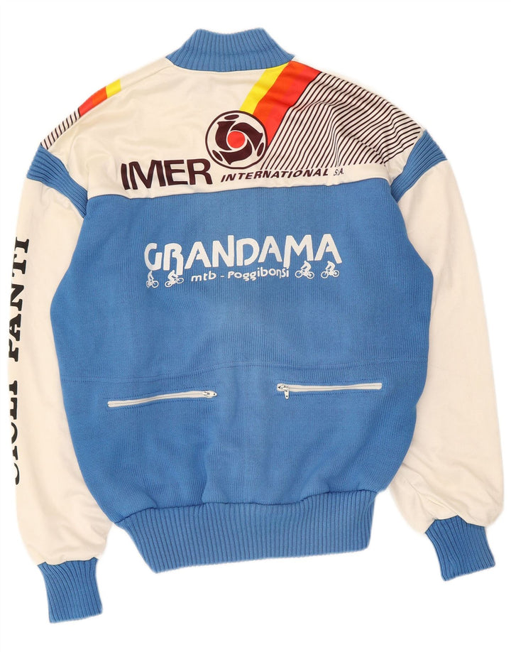 Giacca da ginnastica vintage da uomo con grafica IT 50 Colorblock blu medio