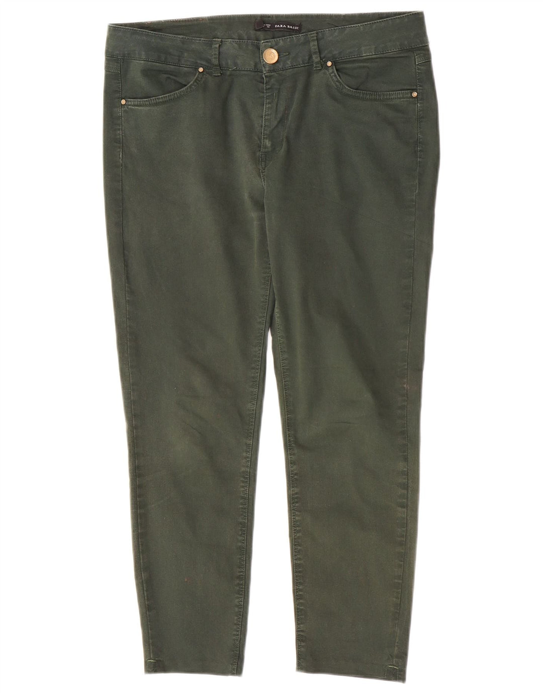 Jeans crop slim da donna Zara EU 40 medio W30 L24 verde