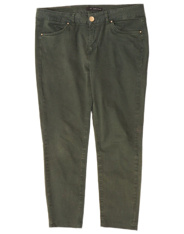 Jeans crop slim da donna Zara EU 40 medio W30 L24 verde