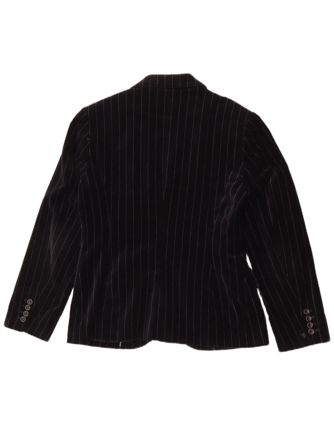 Giacca blazer in velluto da donna a 2 bottoni Esprit UK 14 grande gessato nero
