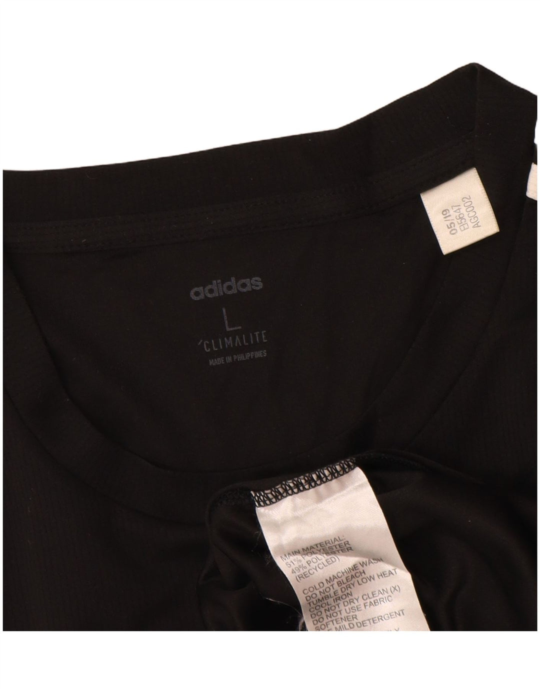 Adidas Uomo Climalite Top Manica Lunga Grande Nero
