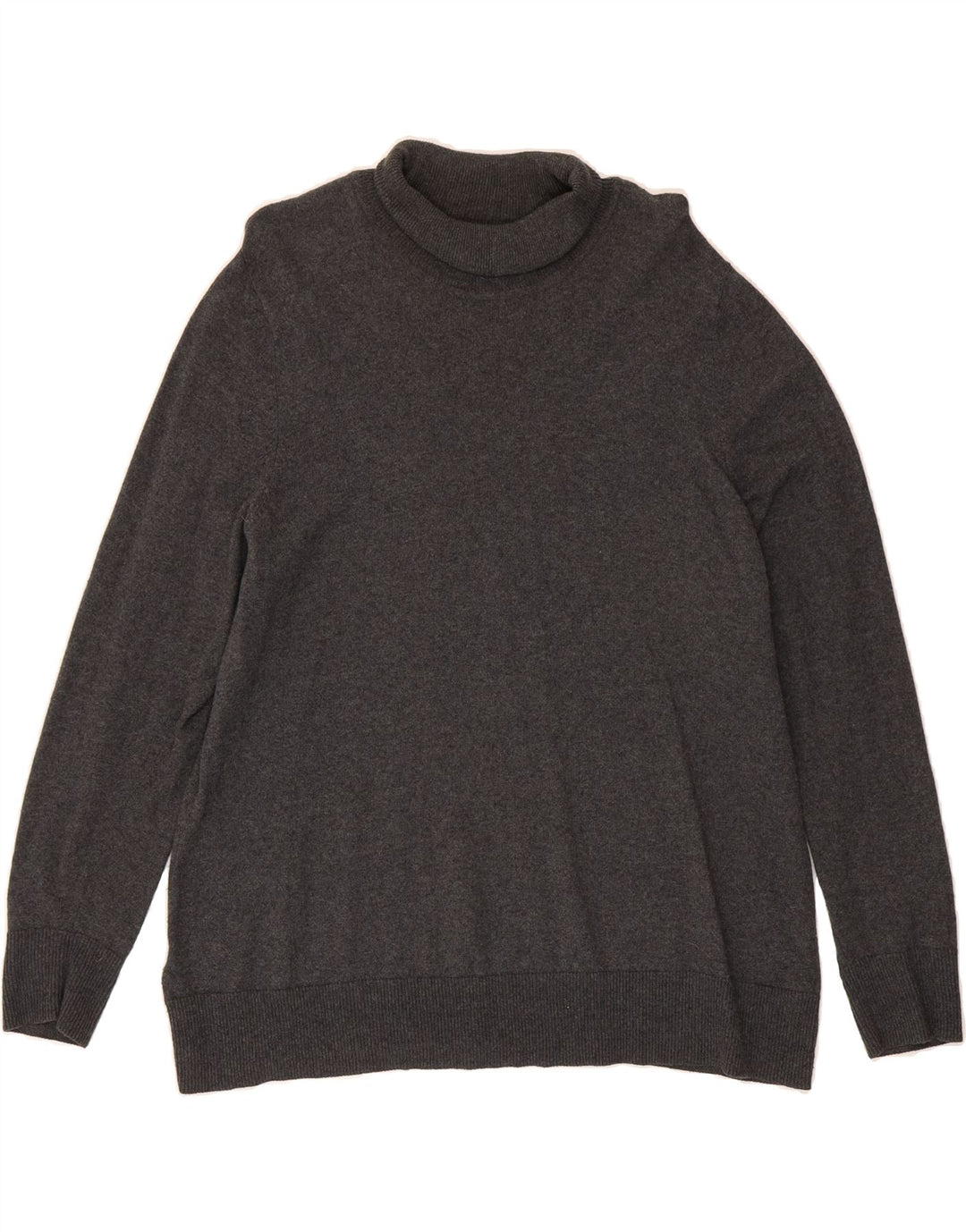 EDDIE BAUER Womens Roll Neck Jumper Sweater UK 20 2XL Grey Cotton Vintage Eddie Bauer and Second-Hand Eddie Bauer from Messina Hembry 