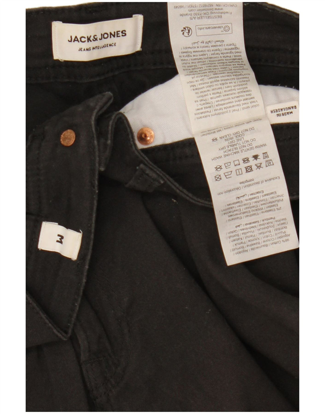 Pantaloncini casual regolari da uomo Jack & Jones medi W32 cotone nero
