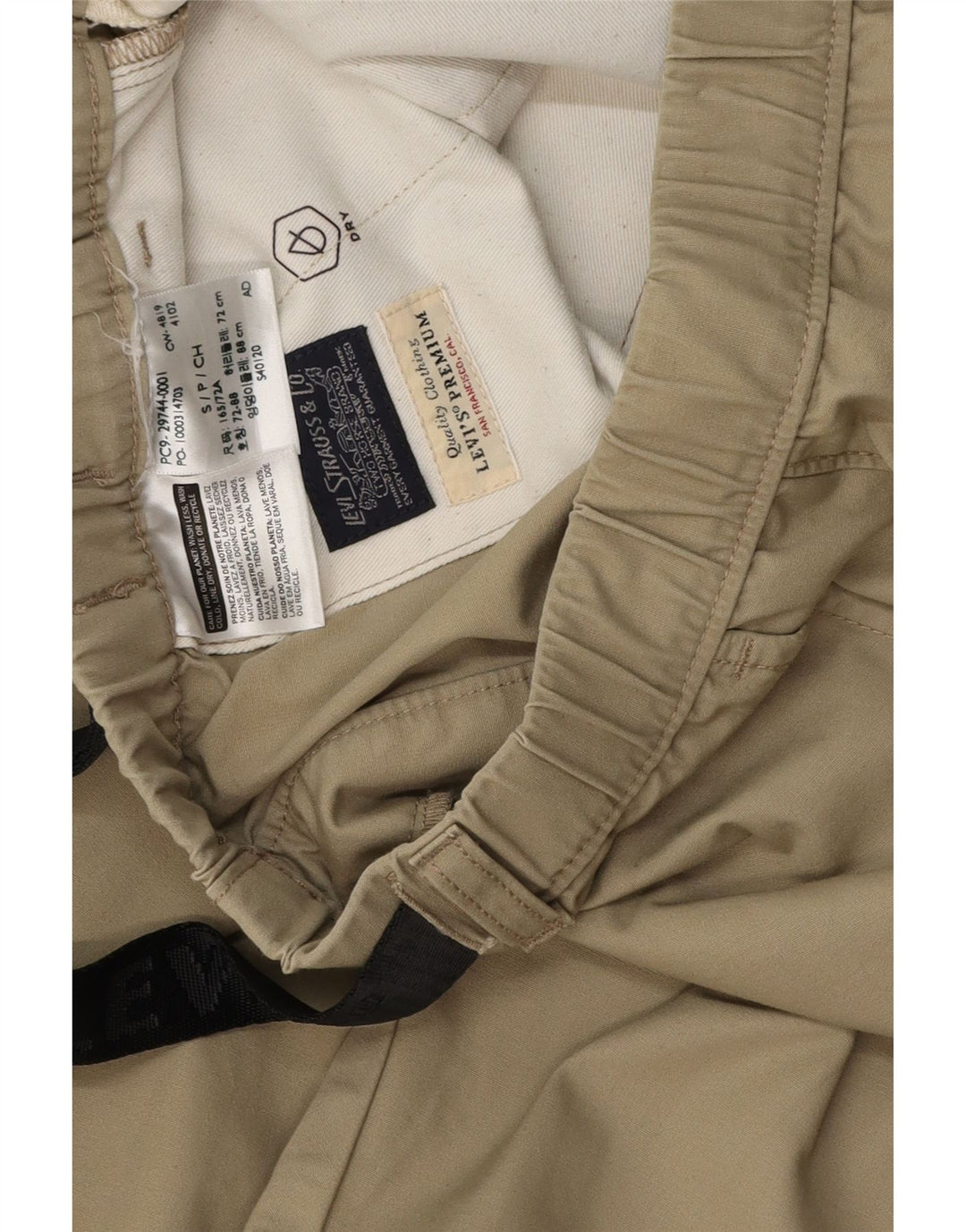 Pantaloni chino affusolati da uomo Levi's piccoli W29 L30 Beige