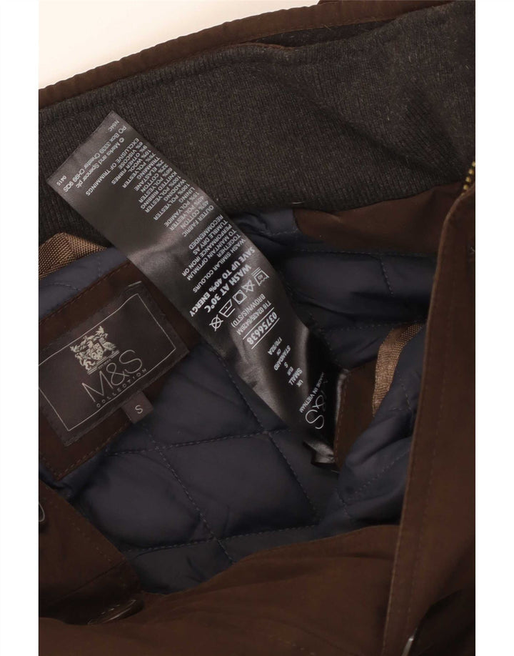 Cappotto imbottito da uomo Marks & Spencer UK 36 piccolo cotone marrone