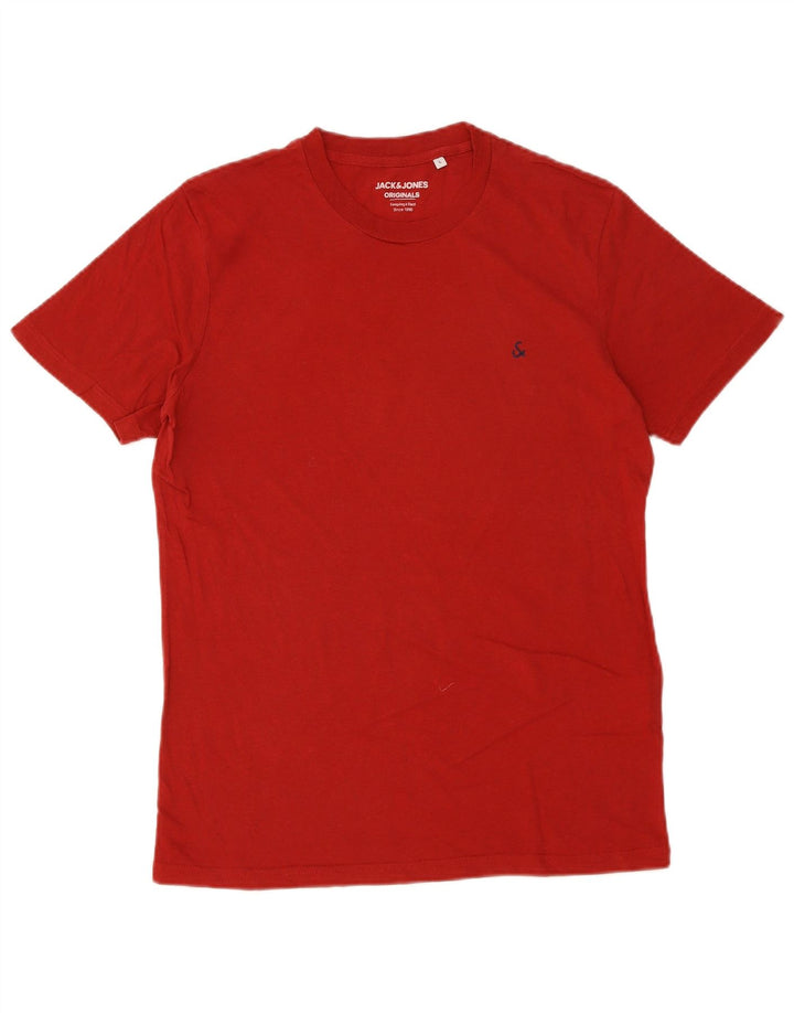 JACK & JONES T-shirt da uomo grande rossa in cotone