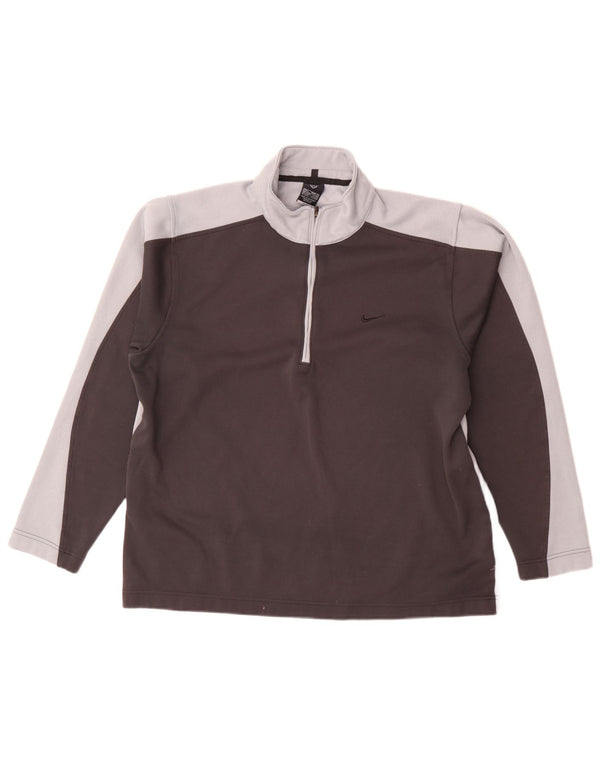 Top della tuta pullover Nike Dri Fit da uomo UK 42/44 Large Grigio Colourblock