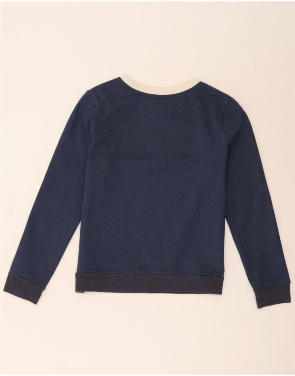 Felpa grafica da donna Adidas Jumper UK 12 Medium Navy Blue Colourblock