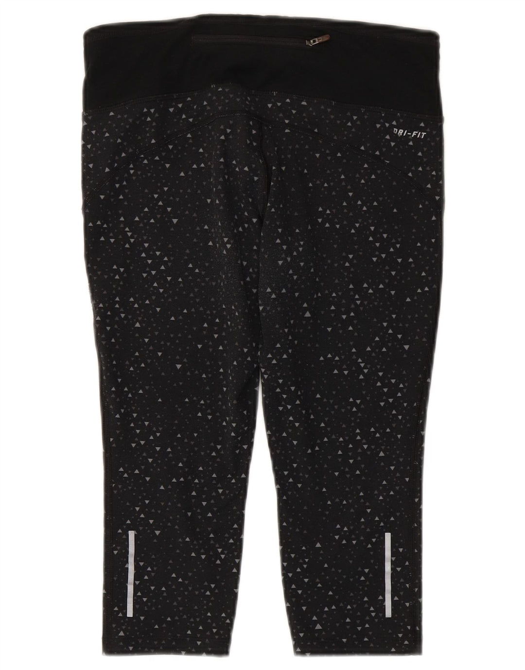Leggings Nike Dri Fit Capri da donna UK 10 piccolo poliestere geometrico nero