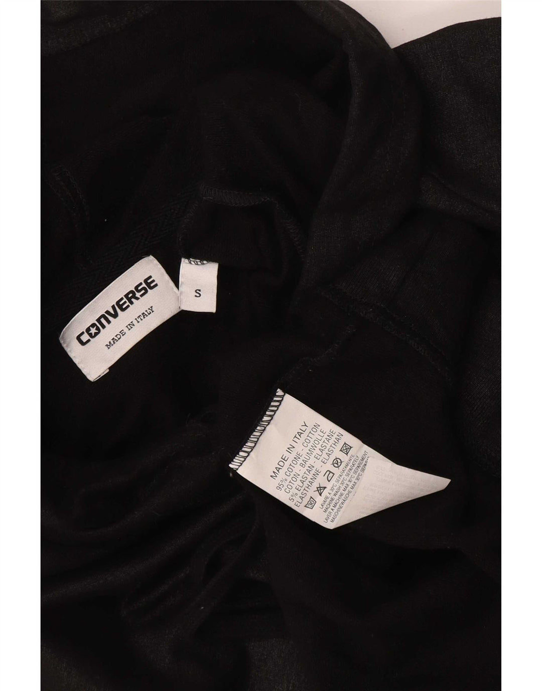 Maglione con cappuccio da donna Converse UK 10 piccolo cotone nero