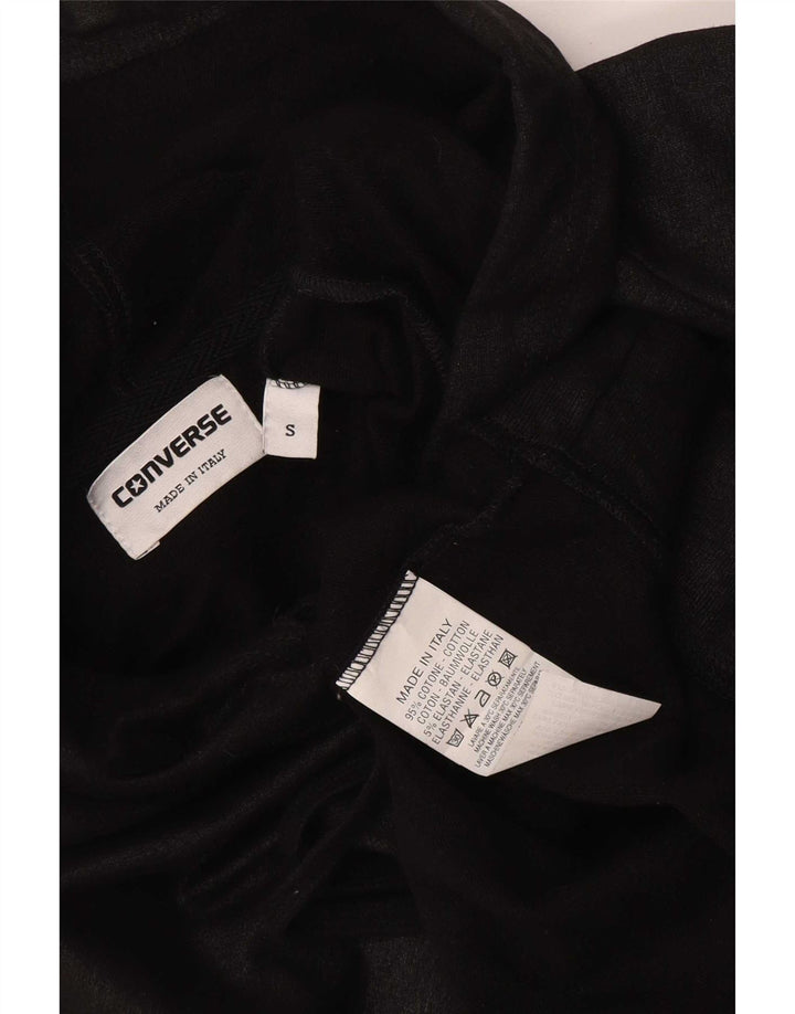 Maglione con cappuccio da donna Converse UK 10 piccolo cotone nero