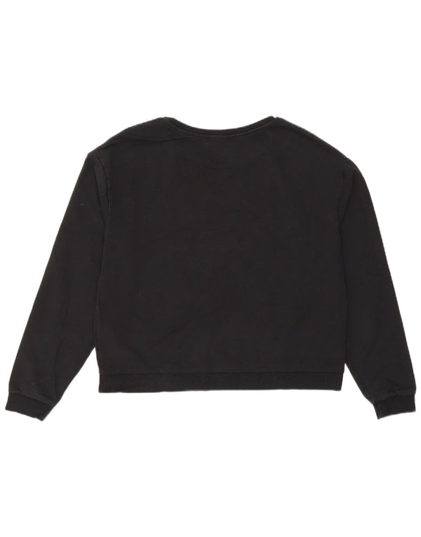 Guess Felpa con grafica da donna Maglione UK 8 Small Cotone nero