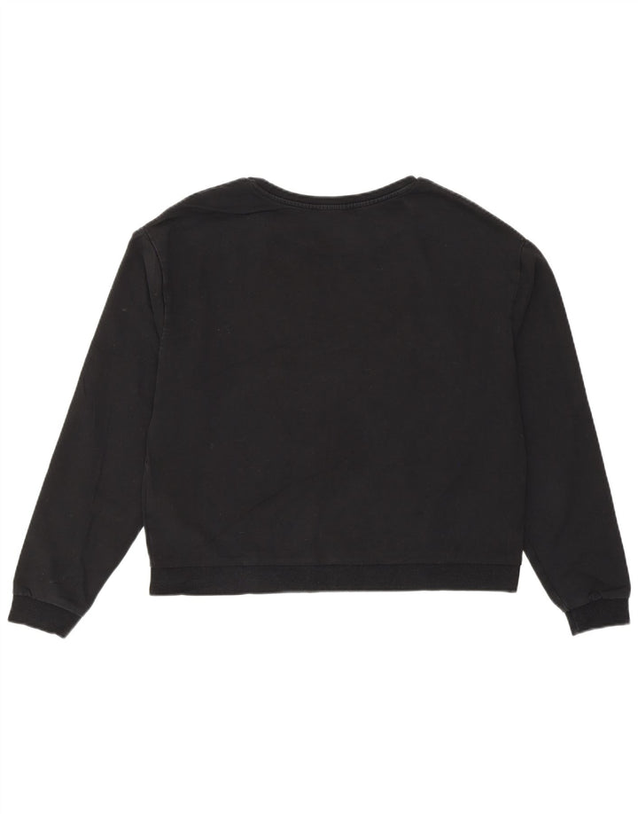 Guess Felpa con grafica da donna Maglione UK 8 Small Cotone nero