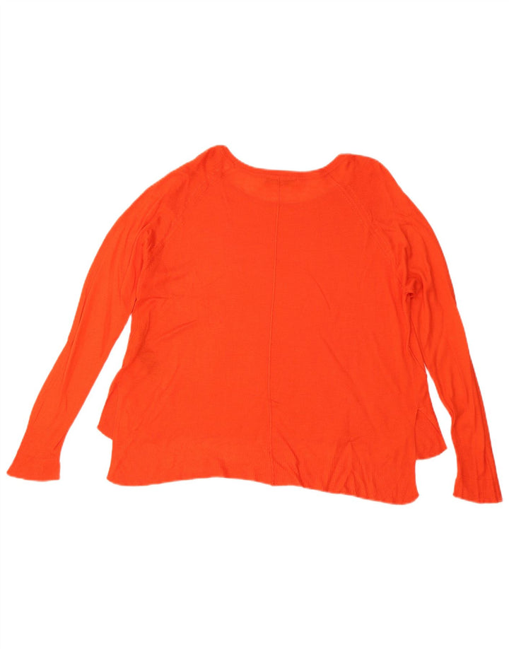 Maglione maglione con scollo a barca da donna Zara UK 14 Viscosa arancione medio