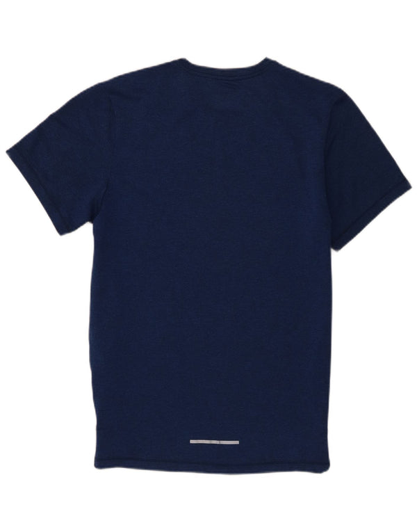 T-shirt Nike da uomo Dri Fit Top Small in poliestere geometrico blu navy