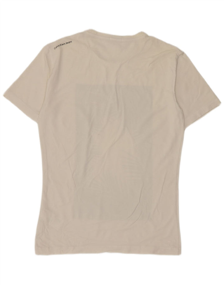 Calvin Klein Jeans T-shirt grafica da uomo Top piccola in cotone bianco