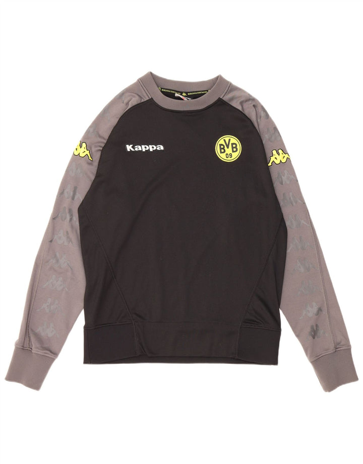 Felpa con grafica Kappa da uomo BVB Dortmund, color block medio nero