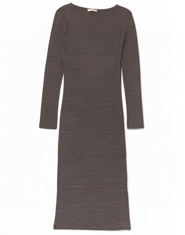 Abito aderente a maniche lunghe da donna Whistles UK 10 piccolo poliestere grigio