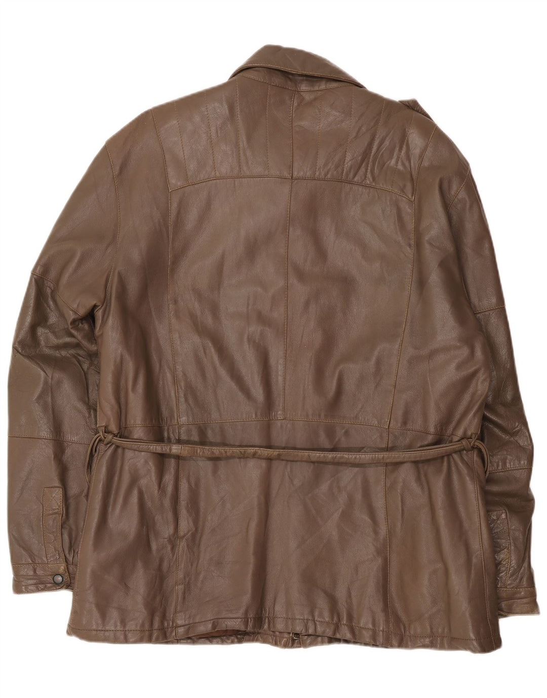 Giacca in pelle militare da uomo vintage UK 40 grande marrone