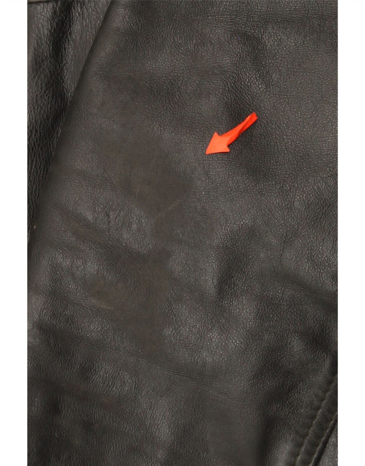Giacca in pelle vintage da uomo UK 42 XL in pelle nera