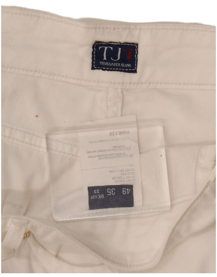Jeans Cropped Slim Donna Trussardi IT 48 Medio W33 L26 Cotone Bianco