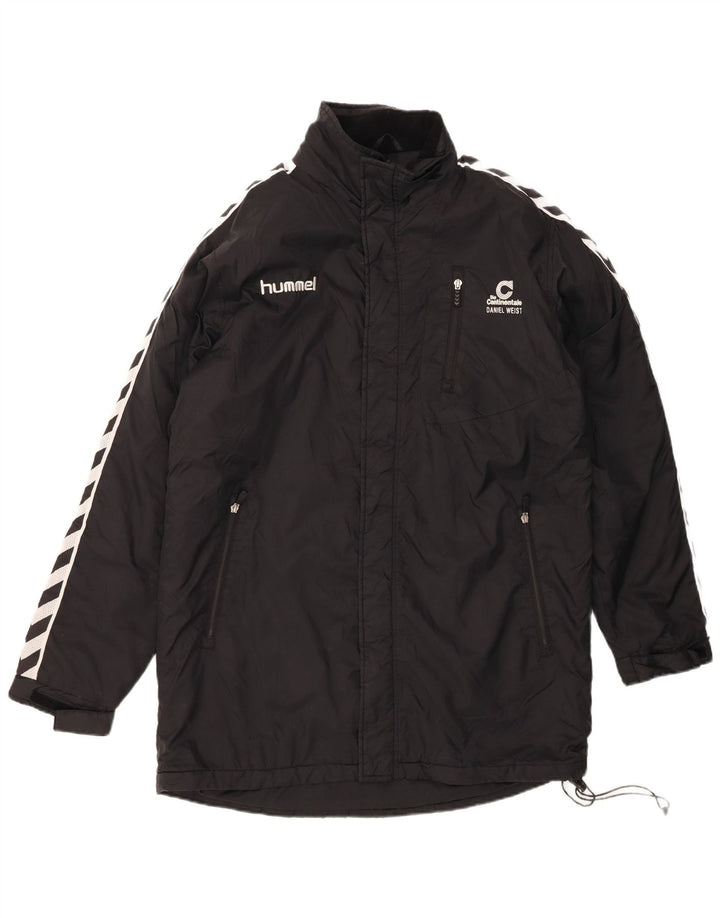 HUMMEL Mens Graphic Windbreaker Coat UK 42 XL Black Nylon