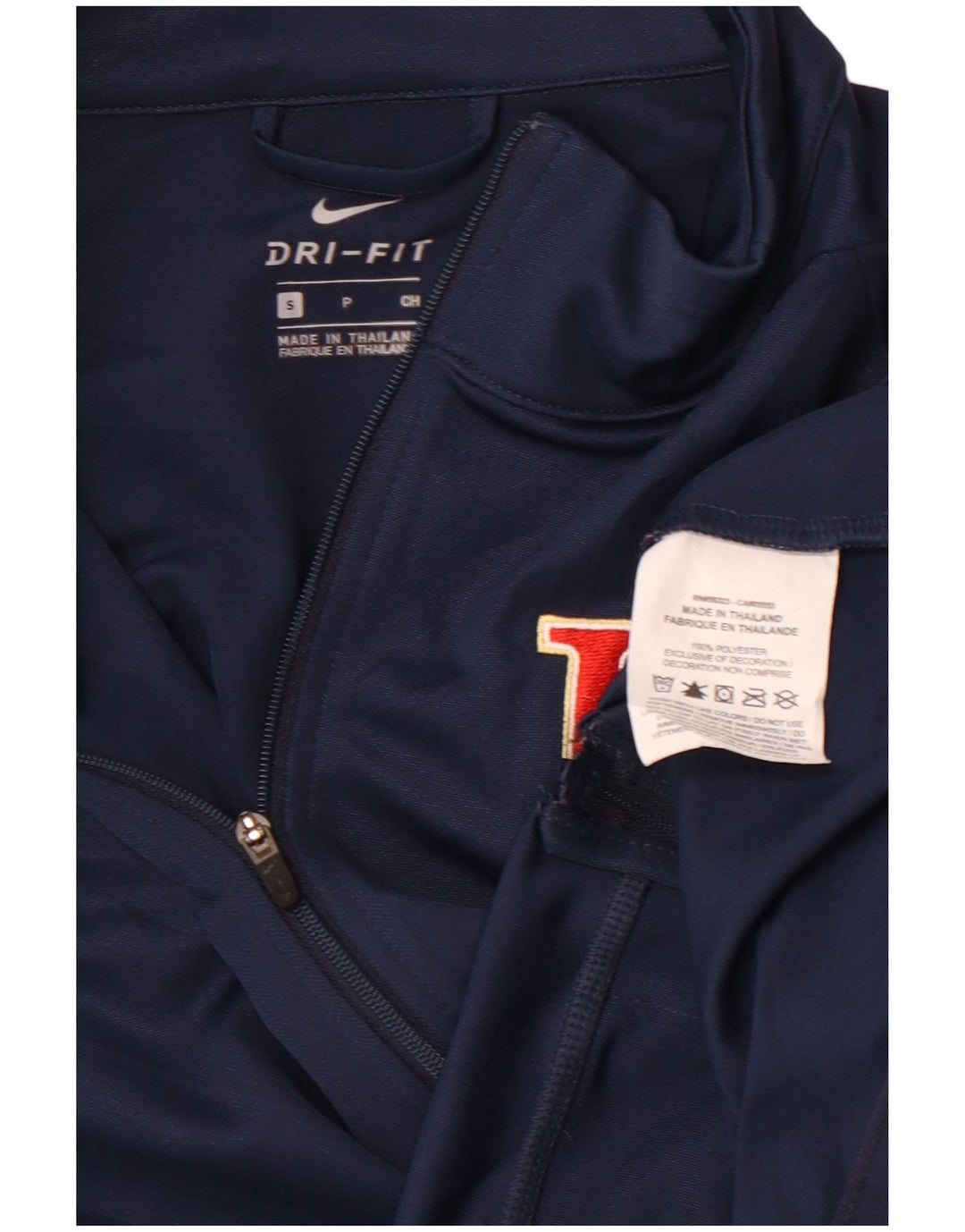 Giacca da ginnastica NIKE Dri Fit Graphic da donna UK 10 Small Blu Navy