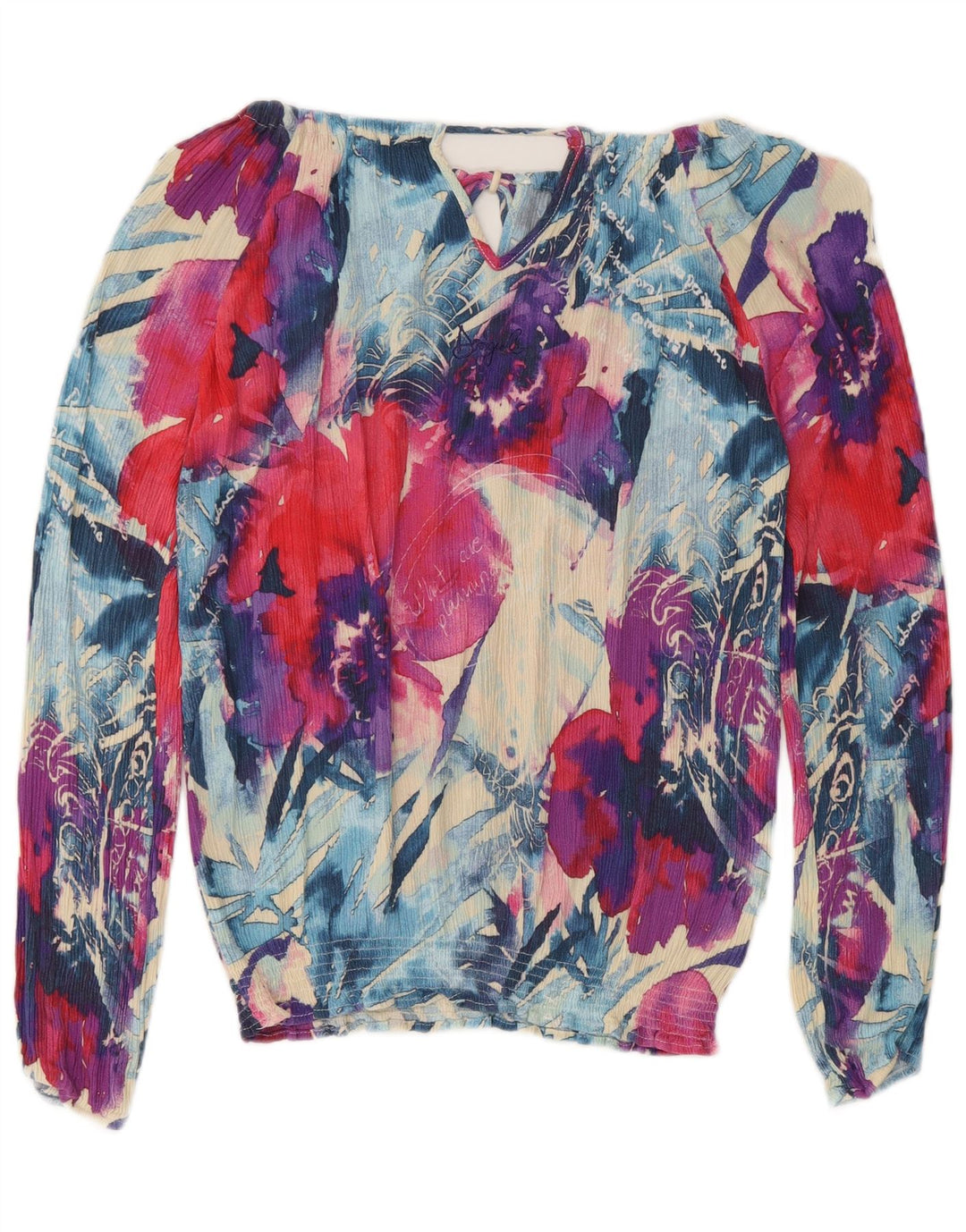 Desigual Top da donna con spalle scoperte con grafica UK 10 piccolo floreale multicolore