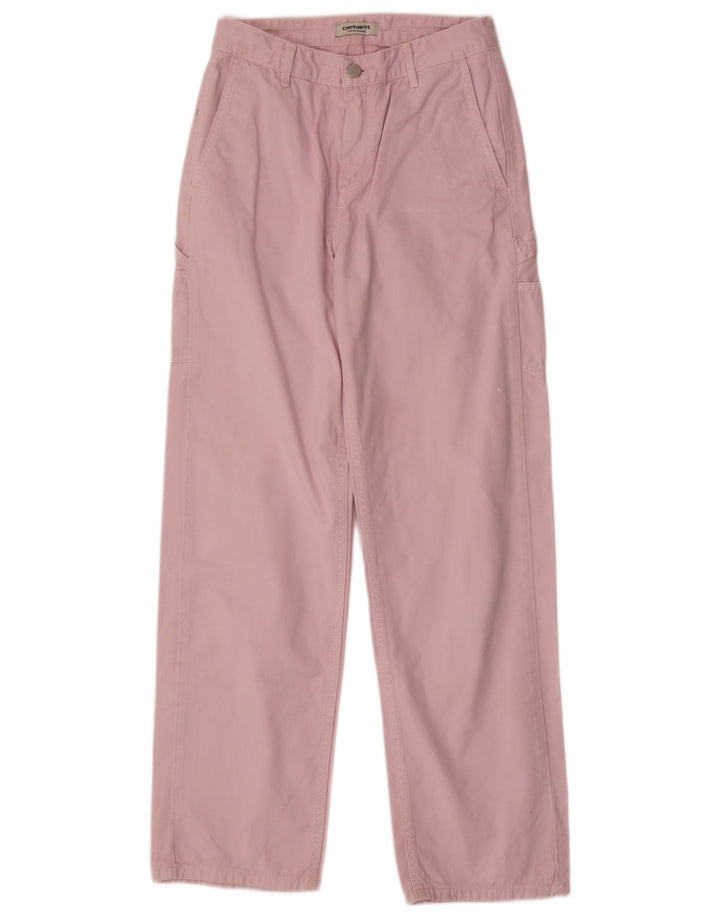 Pantaloni cargo dritti da donna CARHARTT W25 L29 cotone rosa