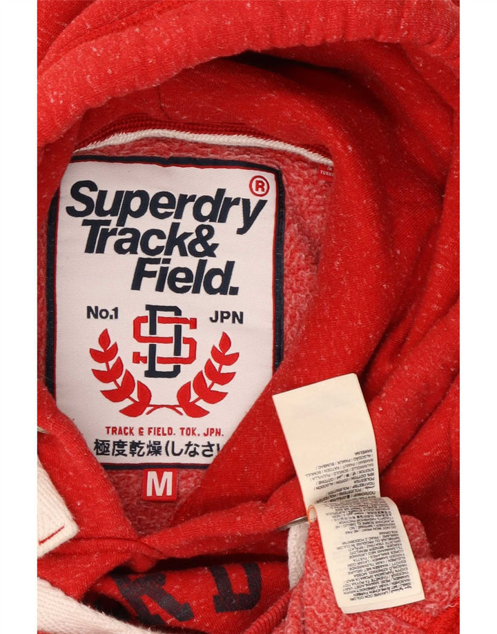 Maglione con cappuccio grafico da uomo Superdry Poliestere chiazzato rosso medio
