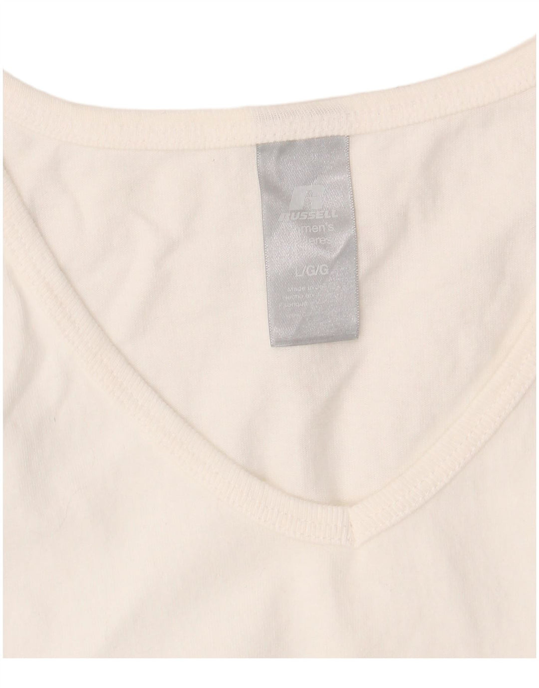 Canotta da donna RUSSELL ATHLETIC UK 16 grande cotone bianco