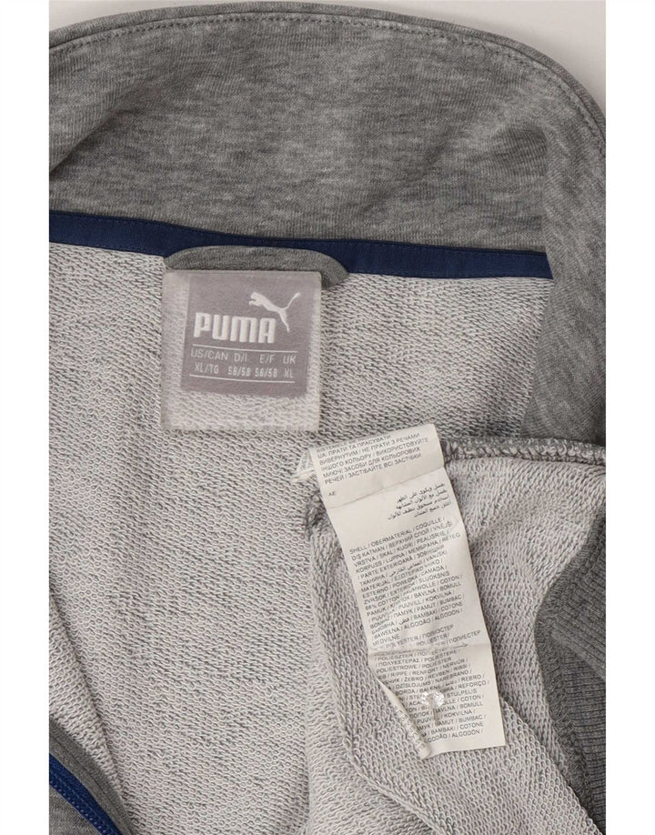 Giacca da tuta da uomo Puma XL in cotone chiazzato grigio