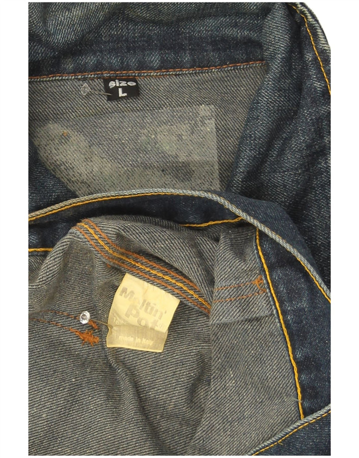 Giacca di jeans da uomo Meltin' Pot UK 40 Large in cotone blu navy