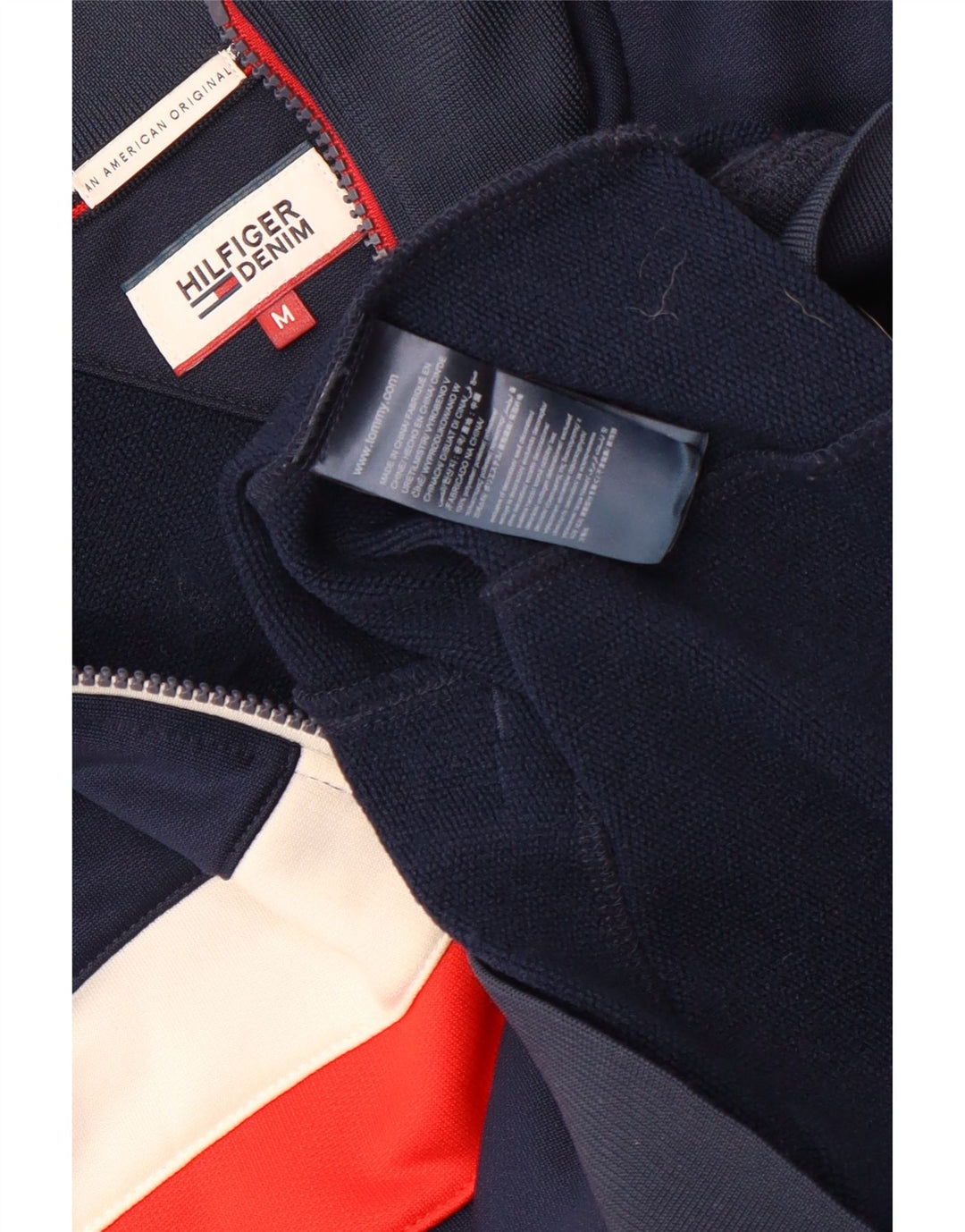 Giacca da ginnastica da uomo Tommy Hilfiger color block medio blu navy