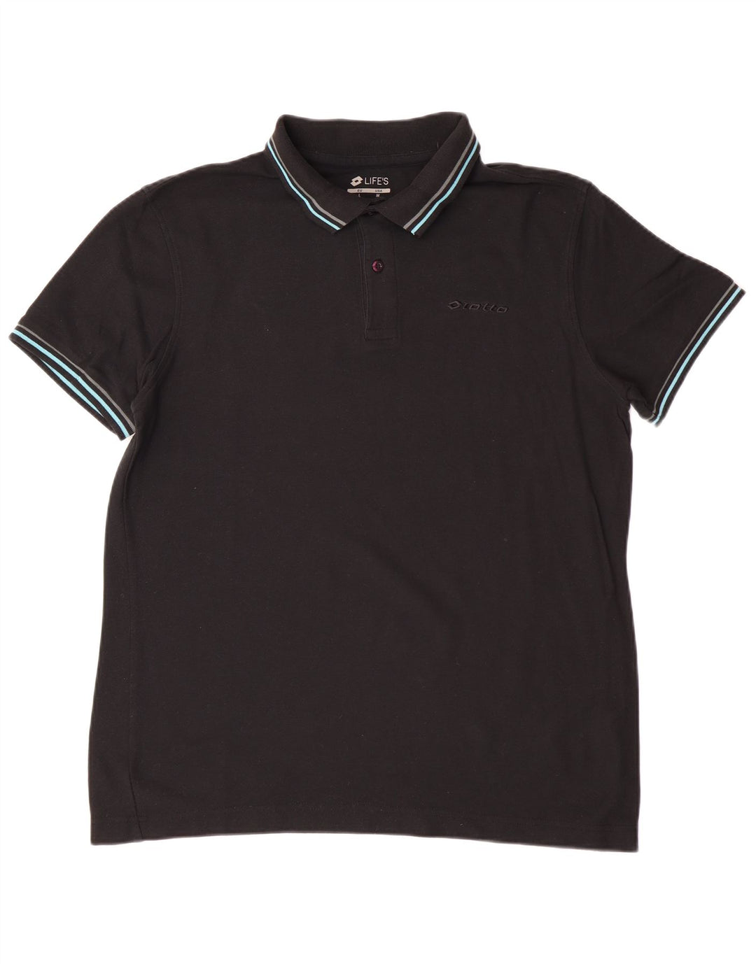 Polo da uomo Lotto Large in cotone nero